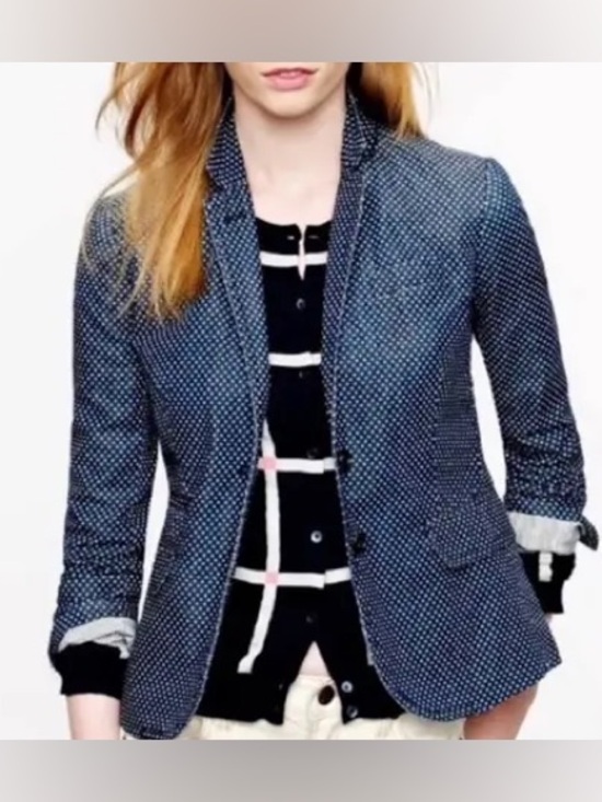 J. Crew Jackets & Blazers - J.Crew schoolboy blazer in a navy blue and white polka dot pattern. 🔵